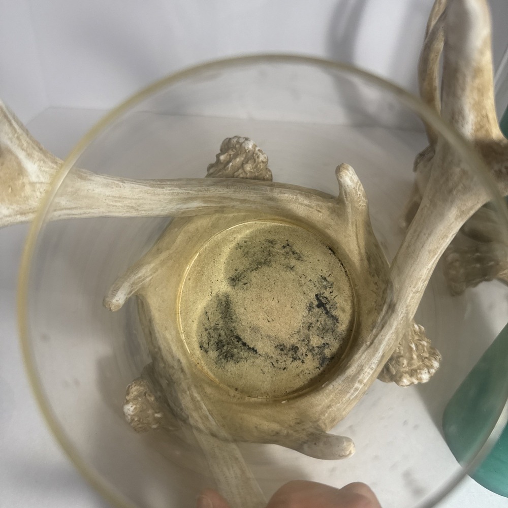 Rustic Faux Deer Antlers Candle Holders 9 Inch Set Of 2 Candles Included - Picture 7 of 11